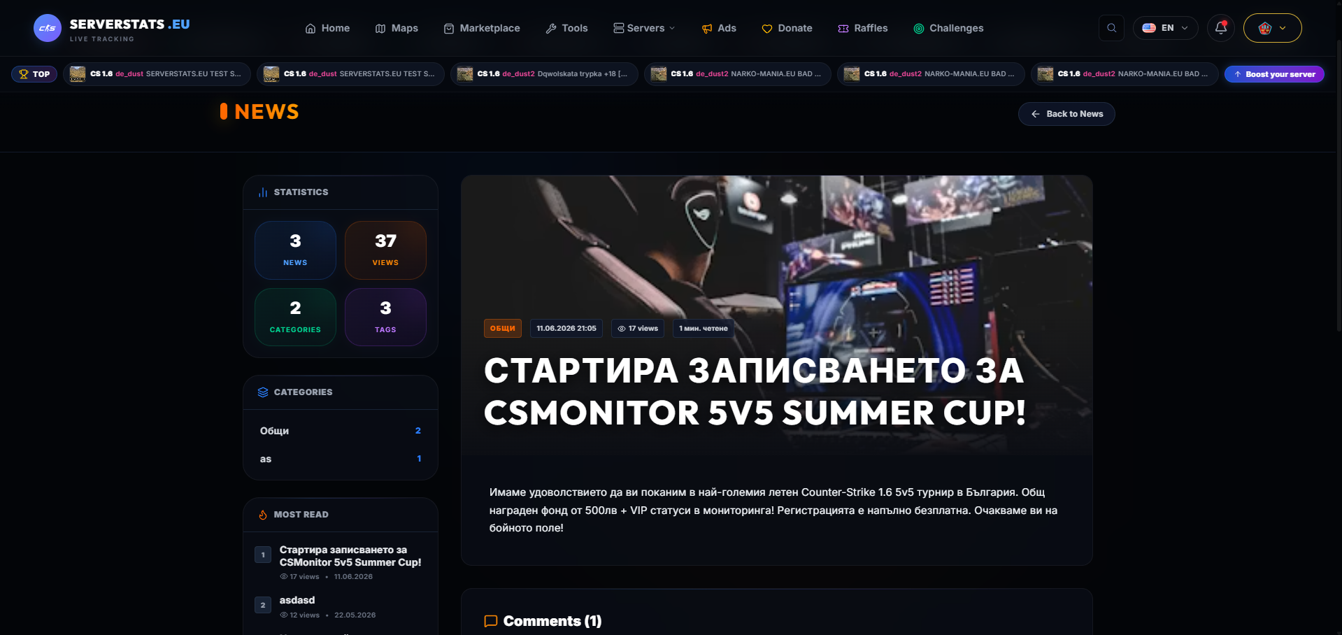 SERVERSTATS.EU - Counter-Strike Мониторин